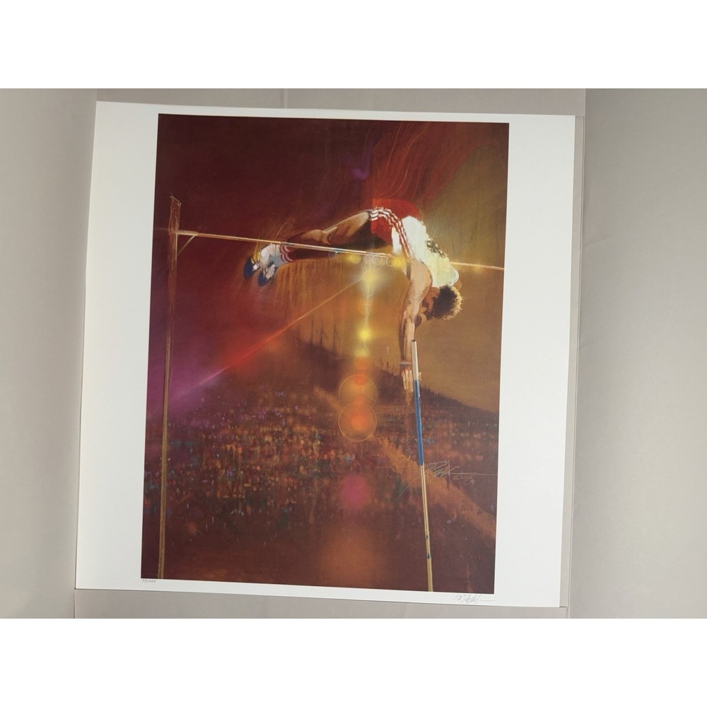 VTG Limited edition lithograph,‎ Pole Vault, 1983 Olympics, Robert Peak 99/550